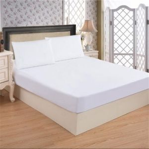 Plain White Cotton Hotel Bed Sheet