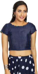 AF2846 Ladies Fancy Navy Blue Blouse