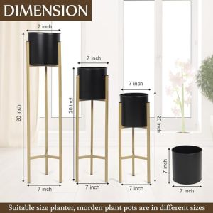 Indo Art Collection Metal Floor Flower Stand for Living Room/Indoor Plant Stand with Planter Pot (Black)