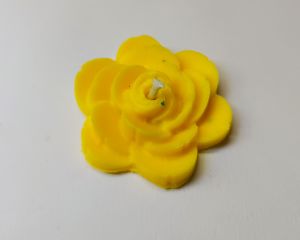 Yellow Rose Shaped Floating Candle