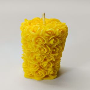 Yellow Rose Pillar Candle