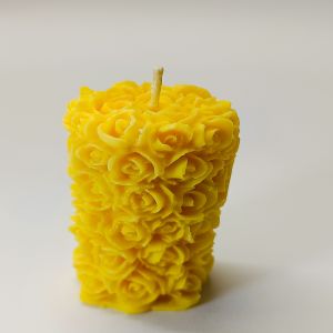 Yellow Rose Pillar Candle