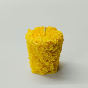Yellow Rose Pillar Candle