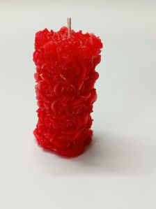 Red Rose Pillar Candle