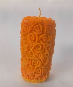 Orange Rose Pillar Candle