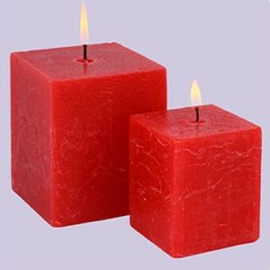 Red Square Pillar Candle
