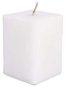 White Square Pillar Candle