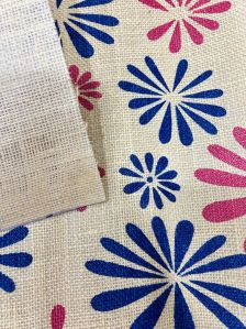 100% Natural Jute Fabric Flower Printed Product BY MIRAAL JUTE EXPORT'S