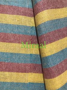 100% Pure Organic and Recycled Cotton Fabric In stripe Design Swiss Voile Lace