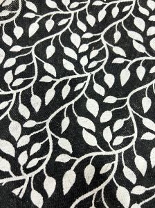 Black Color Laminated Print Jute Fabric