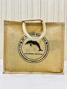 Eco-friendly Sustainable and Biodegradable Jute Shopping Bag with White thick Rope