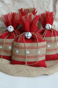 Hand Embroidered Jute Pouches with Drawstring and Beautifully Star Woven Design