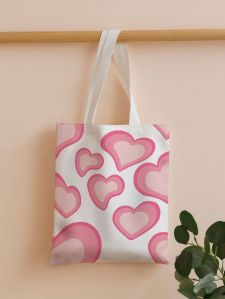 Jute Tote Bag With Fashionable Cotton Handle