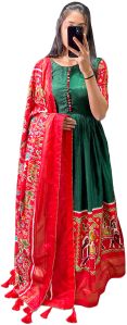 Dola Silk Patola Printed Traditional Gown With Dupatta