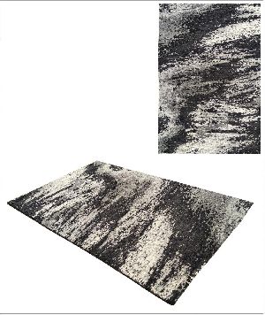 ANK001 Black White Hand Knotted Indo Tibetan Carpet