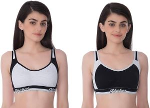 Chahat Women's Cotton Non-padded Non-Wired Sports Bra