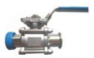 Three Piece Tri Clover Lever Operated Ball Valve