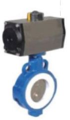 Wafer Type Lined Pneumatic Operated Butterfly Valve
