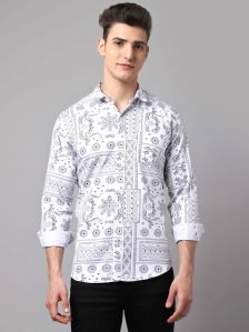 Mens Full Sleeves Cotton Printed Shirt