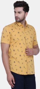 Mens Half Sleeves Cotton Printed Shirt