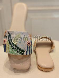 Ladies Sequence Work Flat Sandals