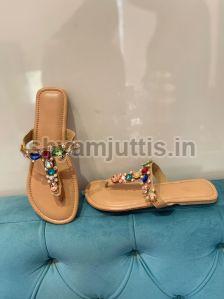 Ladies Kolhapuri Studded Flat Sandals
