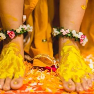 Haldi Mehandi Floral Anklet