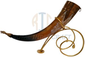 Drinking Horn with Brass Rim