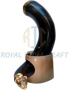 Drinking Horn with Brass Rim