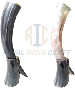 Drinking Horn with Brass Rim