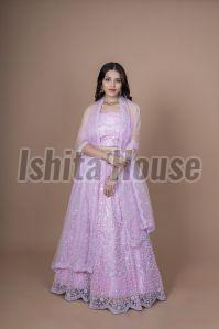 Ladies Lavender Party Wear Lehenga Choli