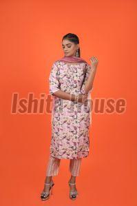 Ladies Multicolor 3 Piece Kurti Set