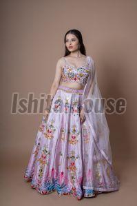 Ladies Multicolor Embroidery Work Lehenga Choli