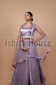 Ladies Onion Pink Satin Lehenga Choli