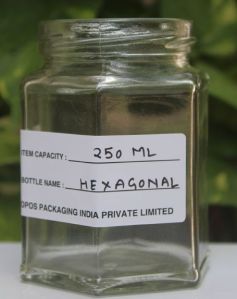 Hexagonal Glass Jar