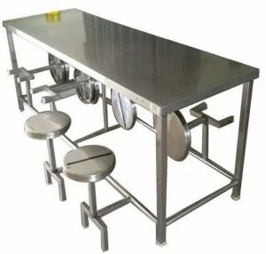 6 Seater Stainless Steel Dining Table