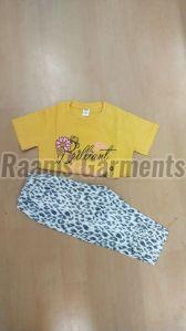 Kids Printed Cotton T Shirt and Lower Set