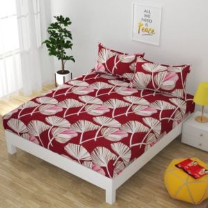 3D Gold Flat Double Bed Sheet