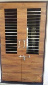 Brown Teak Wood Double Door