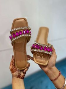 Ladies Stone Studded Sandals