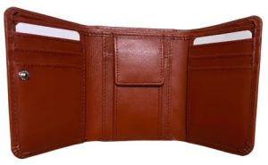 Mens Brown Trifold Leather Wallet