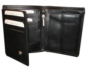 Mens Black Trifold Leather Wallet