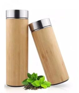 Stainless Steel Wooden Bamboo Vacuum Flask