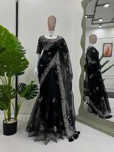 Designer work saree for wedding