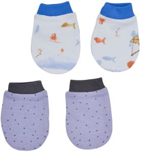 navy zone newborn baby soft hosiery cotton rib mittens