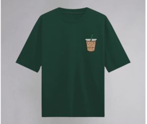 bottle green half sleeves oversized t-shirt