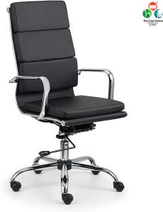 c164 silk cushion black leather executive swivel office chair