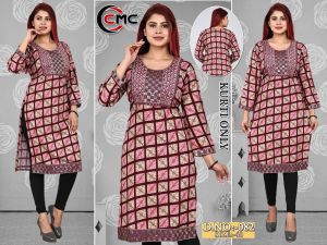 Rayon Foil Print Kurti