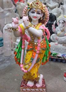 White Krishna Marble Moorti