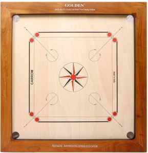 KD GOLDEN Champion Bulldog And Jumbo Premium Tournament Carrom Board